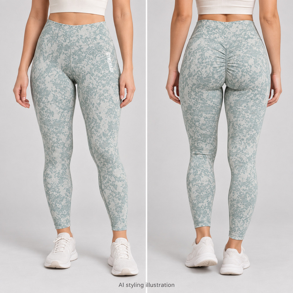 Gymshark Sage Print Scrunch Leggings Size M